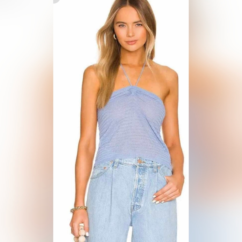$88 NWT Revolve 525 Tube Halter Tie Top In Waterfall Size Large